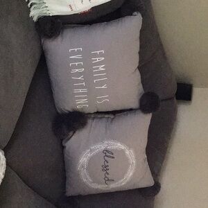 Peace Love World Gray Accent Pillows